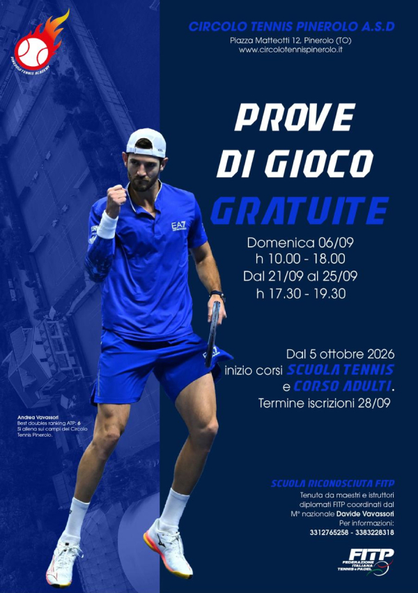 PROVE DI GIOCO GRATUITE - Domenica 06/09 h 10:00-18:00 - Dal 21/09 al 25/09 h 17:30-19:30